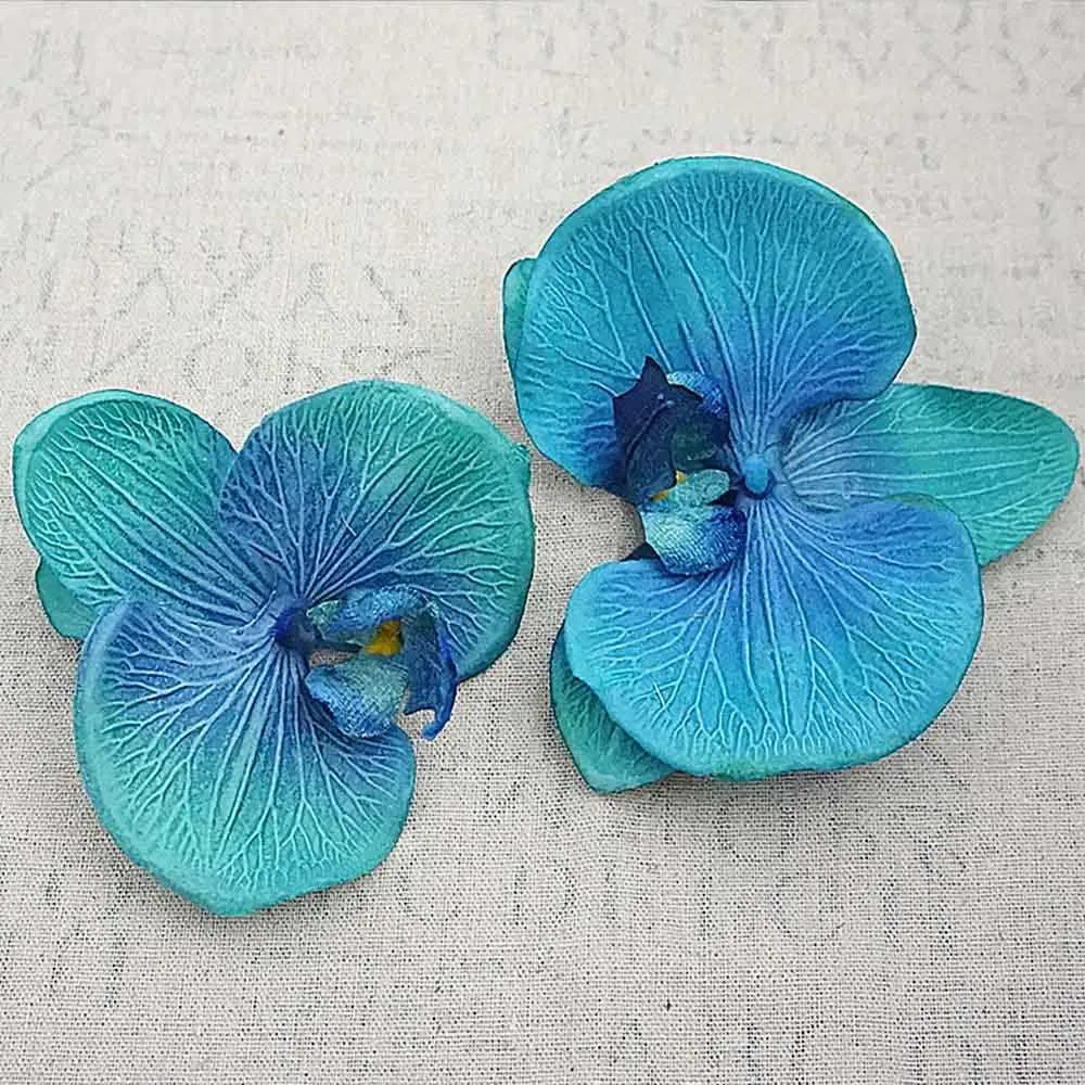 100 adet 11 cm Ipek Kelebek Orkide Kafaları Ev Düğün için Decora Scrapbooking Craft DIY Şapka Ayakkabı Ucuz Yapay Çiçekler Q0812