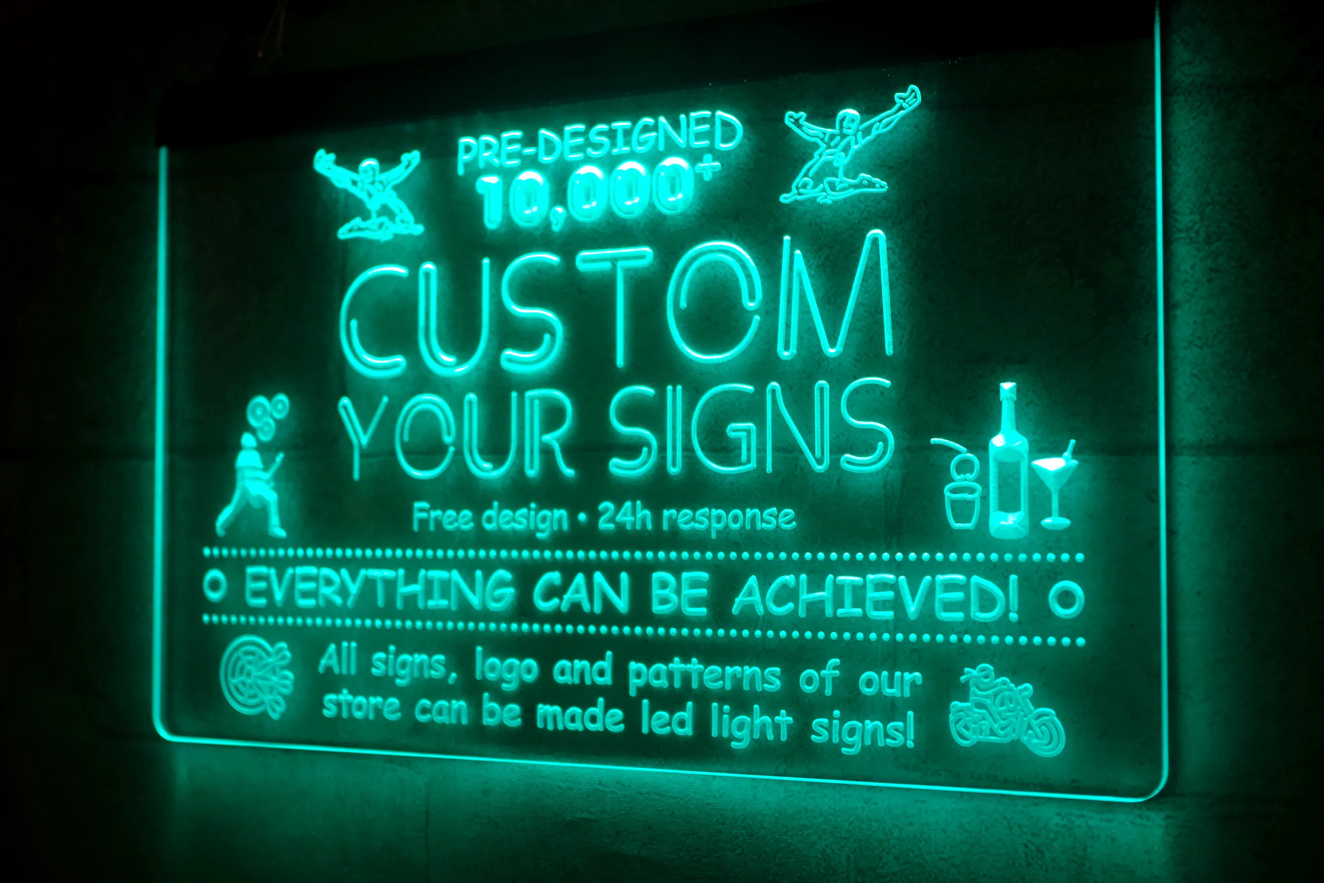 Пользовательские ваши знаки - 3D гравировальный светодиодный свет Оптовая торговля в розницу