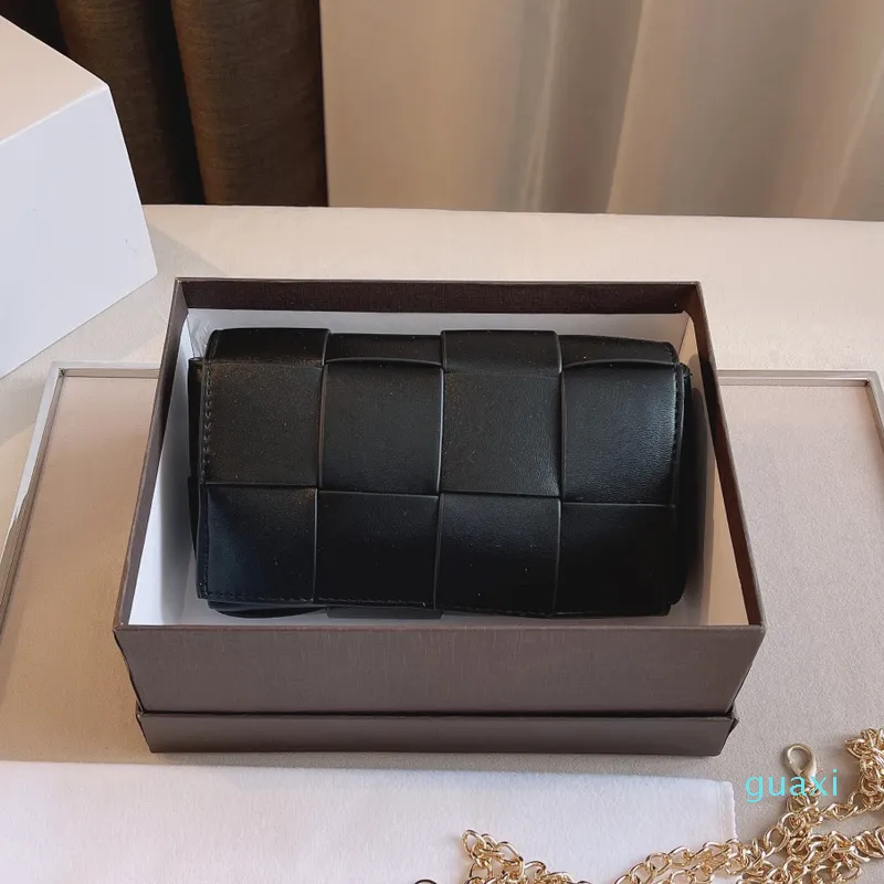 Designer Cassette Mini Belt Bag Pack Weave Knitted Waistbags Moda Donna Borse a tracolla in pelle