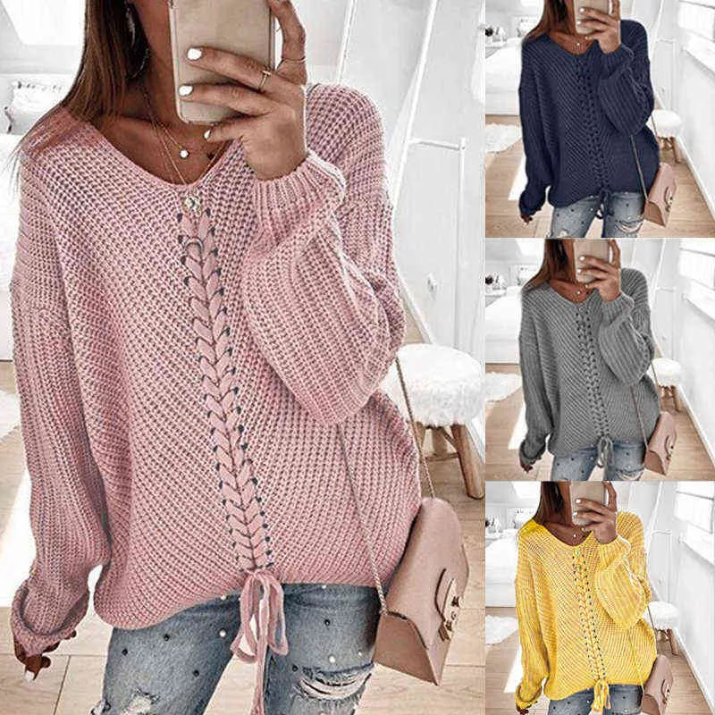 Sweter kobiety luźne panel dzianiny topy swetry zimowe ubrania kobiety dzianiny damskie swetry plus size koszula zimowe ubrania kobiety y1110