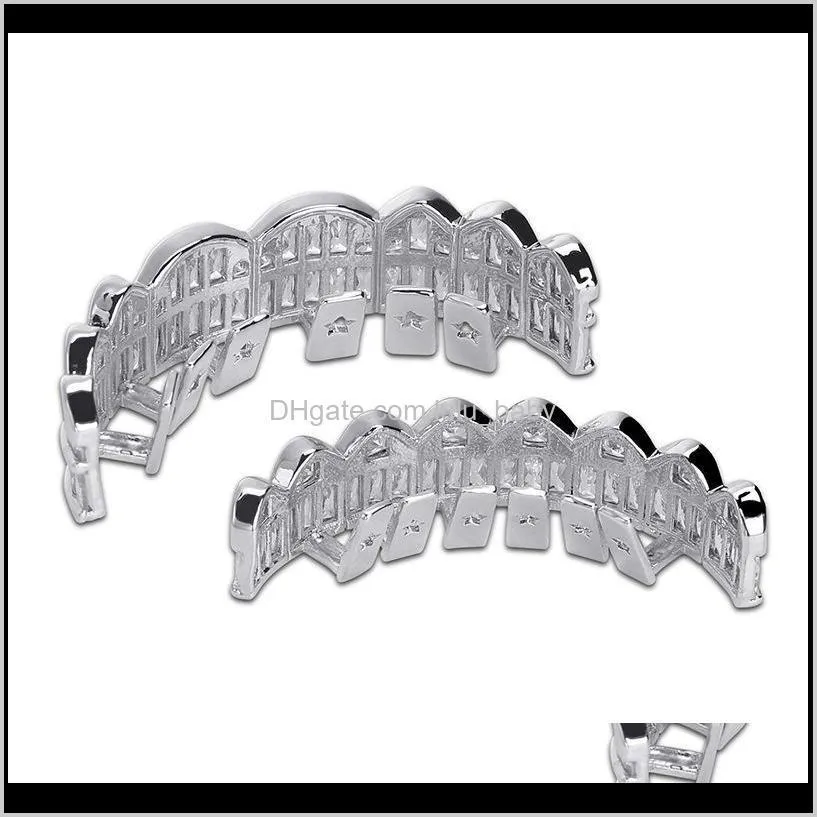 hip hop jewelry mens bling diamond grills luxury designer jewlery iced out teeth grillz rapper hiphop gold silver rose fashion