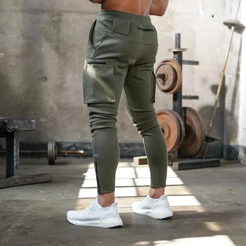 Joggers dresspants Men Casual Pants Solid Color Gyms trening fitness trening sportowy Spodnie jesienne zimowe męskie tor męskie