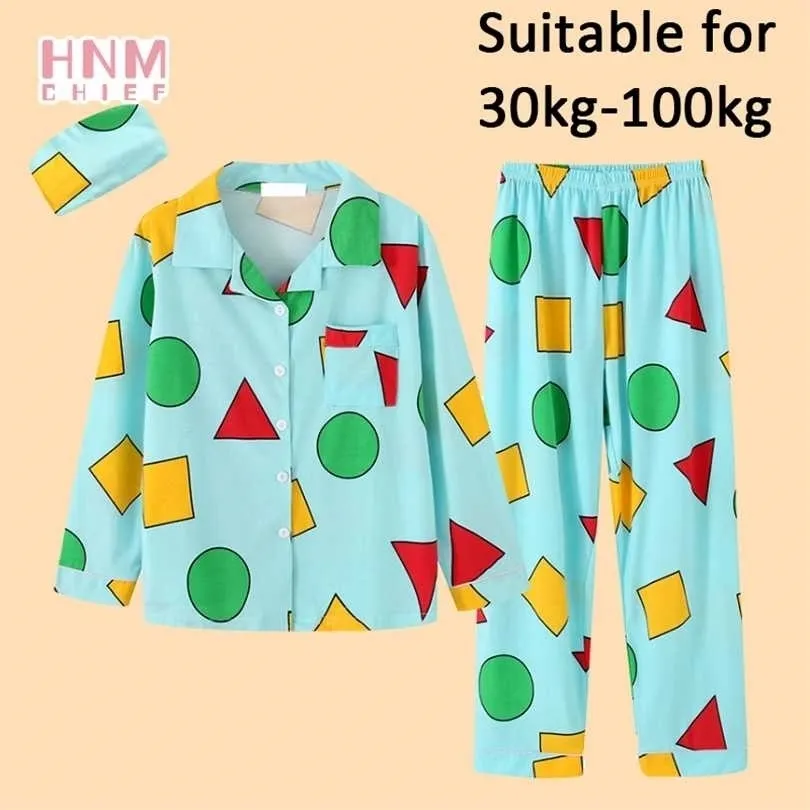 Coreano Pijama Schin Chan Cute Home Coppia Pigiama Casual Cartoon Print 2 pezzi Set Autunno Inverno Caldo manica lunga Sinchan Suit 211215