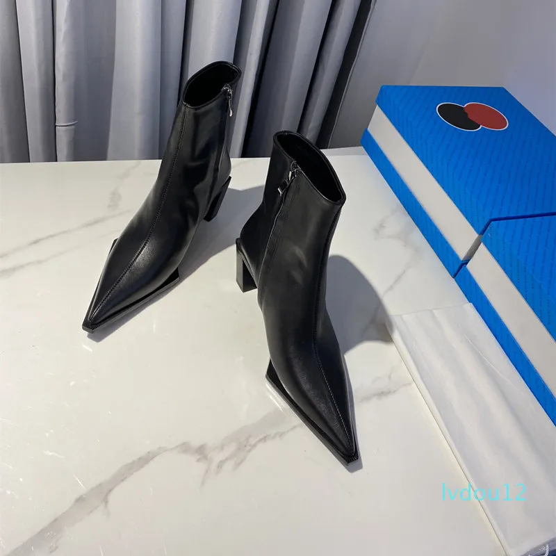 東京公式通販サイト Designer レディースブーツ斜めヒールレザー包装木製穀物の贅沢と寛大な二重臭い底 入荷しました Vtech Computer Com