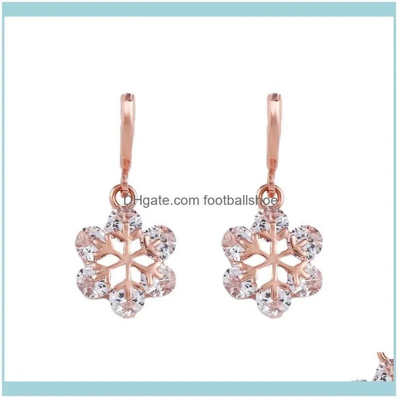 Designers earrings fashion personality snowflake Zircon Earrings 585 gold jewelry erp99