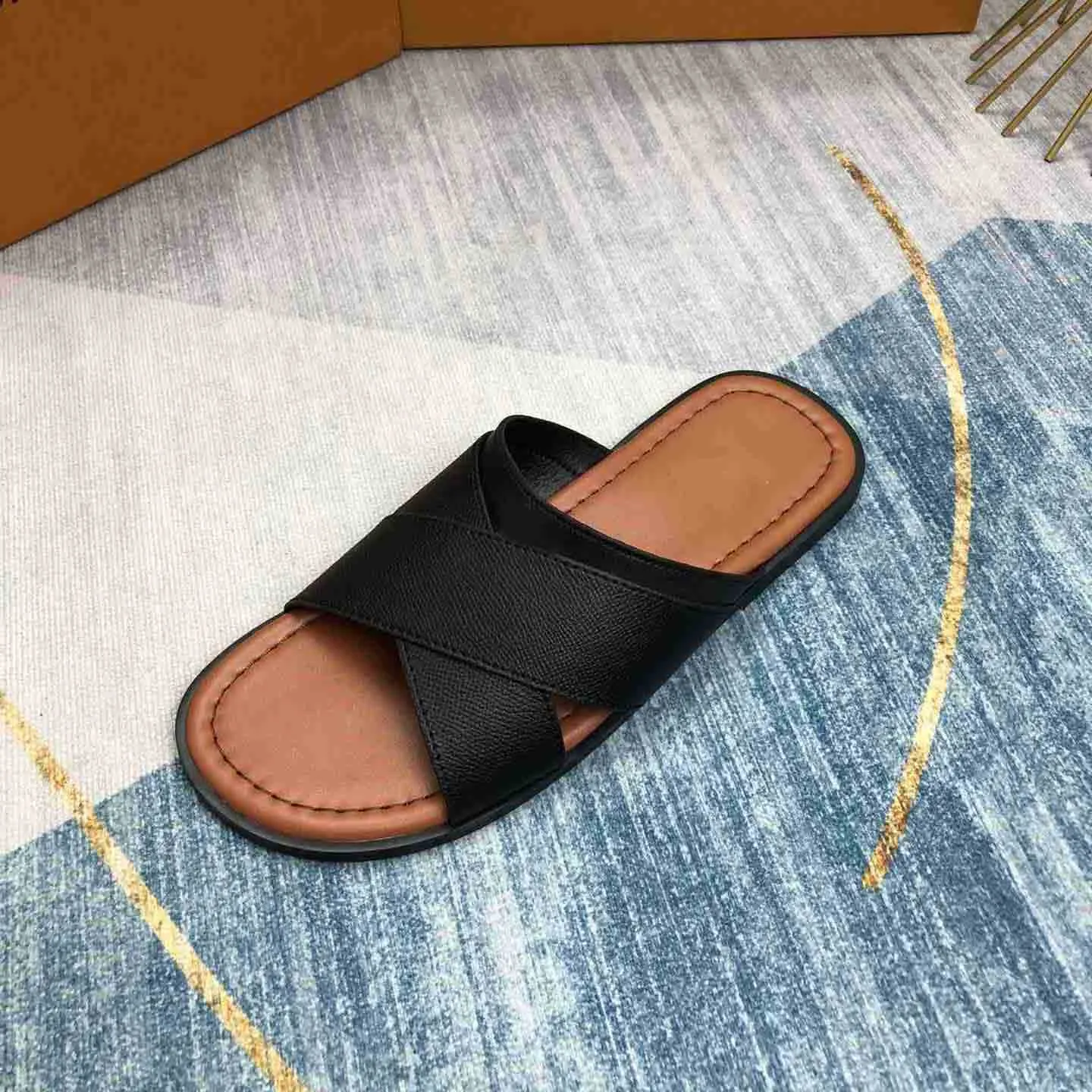 Men's Slides Sandals - Leather Sandals | Pagonis Greek Sandals