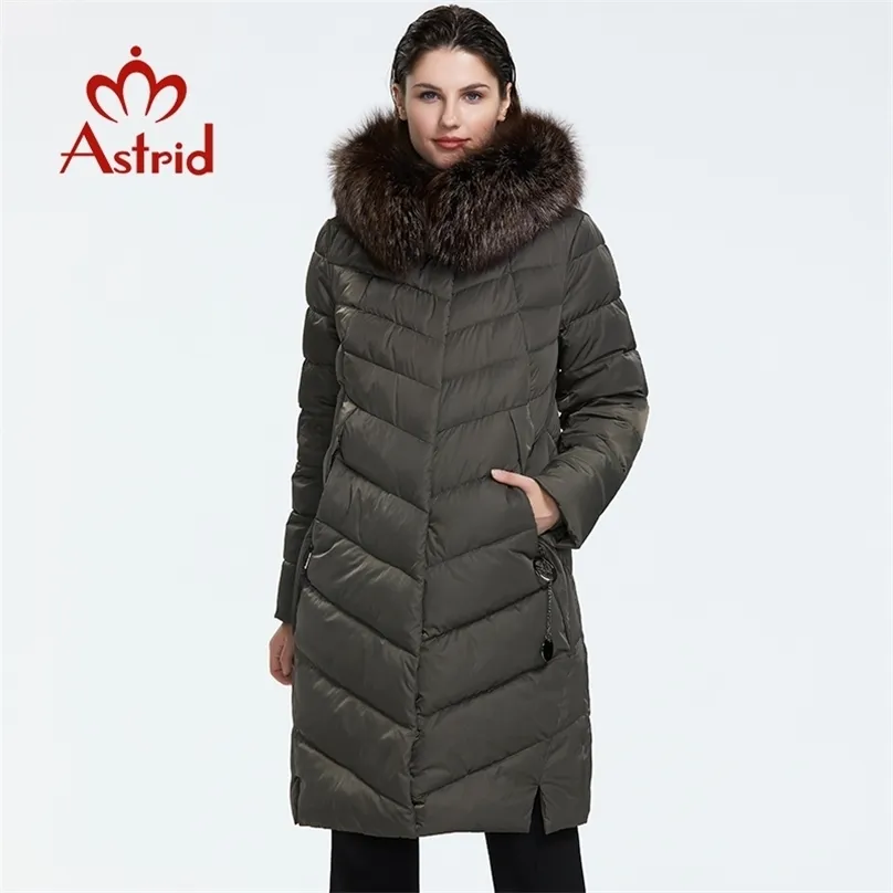 아스트리드 겨울 도착 자켓 여성 모피 칼라 느슨한 의류 겉옷 품질 겨울 코트 FR-2160 211013