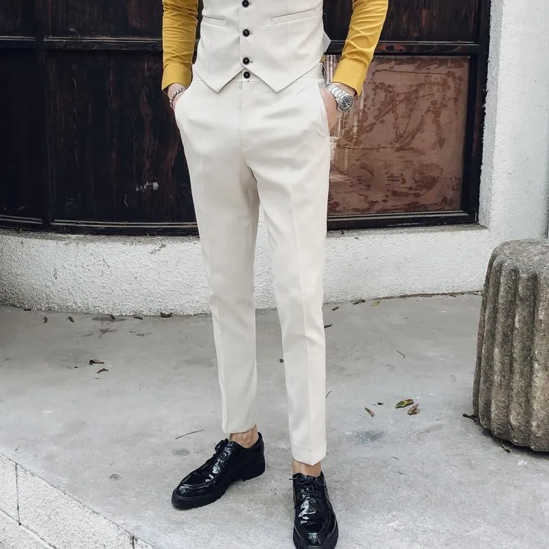Compra Hombres Vestidos Pantalones Hombre Pegado Slim Fit Pantalones Blanco  Traje Classic Desinger Black Pantalon Disfraz Mens Barato | Entrega Rápida  Y Calidad | Es.Dhgate