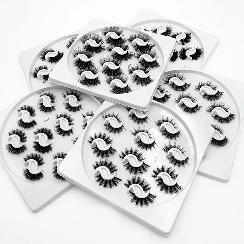 Hand Made Reusable 10 Pairs Fake Eyelashes Set Soft & Light Thick Natural Curling Up False Lashes Messy Crisscross Easy To Wear 8 Models DHL