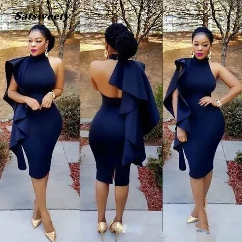 Navy sheath cocktail dress outlet