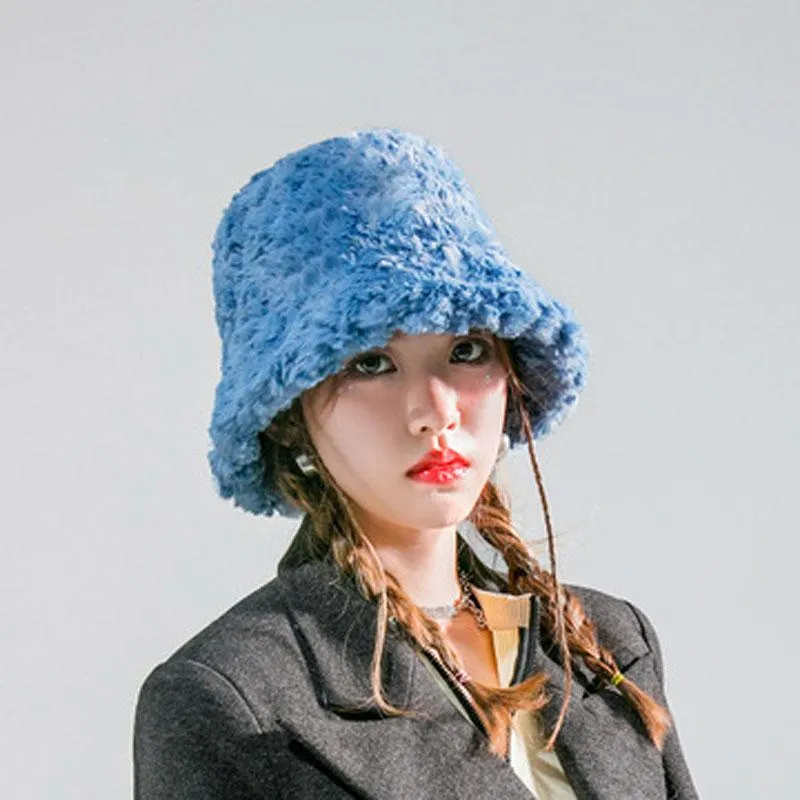 Breite Krempe Hüte 2021 Koreanische Version von Haar Fischer Hut Frauen Herbst und Winter Erwachsene Paare Mode Warme Becken