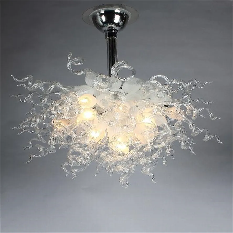 Nodic Modern Light Luxury Blown Pendant Lampor Borosilikat Murano Glass Dale Chihuly Art White Lights Hotel Chandelier Lamp
