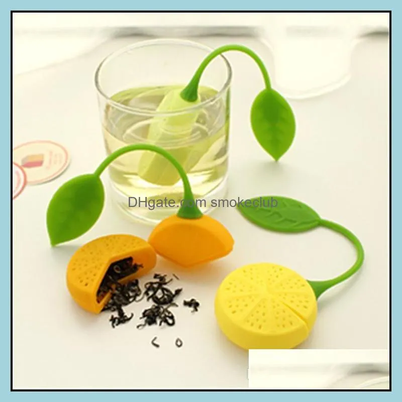 Wholesale 1000pcs Food-grade Lemon shape Tea Strainer Silicone Teabag Tea Leaf Strainer Infuser Teapot Teacup Filter Bag Filter Tools