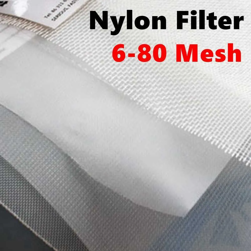 Espessado Nylon Filtro de Alimentos Líquido 6-80m Filtro Cozinha Cozinha Porca De Petróleo Saco De Leite Filtro De Malha De Vinho Cerveja Brewing Filtro de Brewing Alimentos Peneira 210626