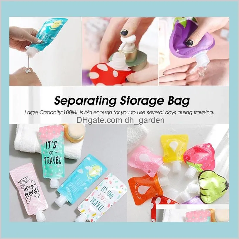 Liquid Soap Dispenser Bathroom Accessories Bath Home Garden 25Ml 90Ml Travel Cosmetic Filling Pvc Bagportable Packing Bag Hand Sanitiz