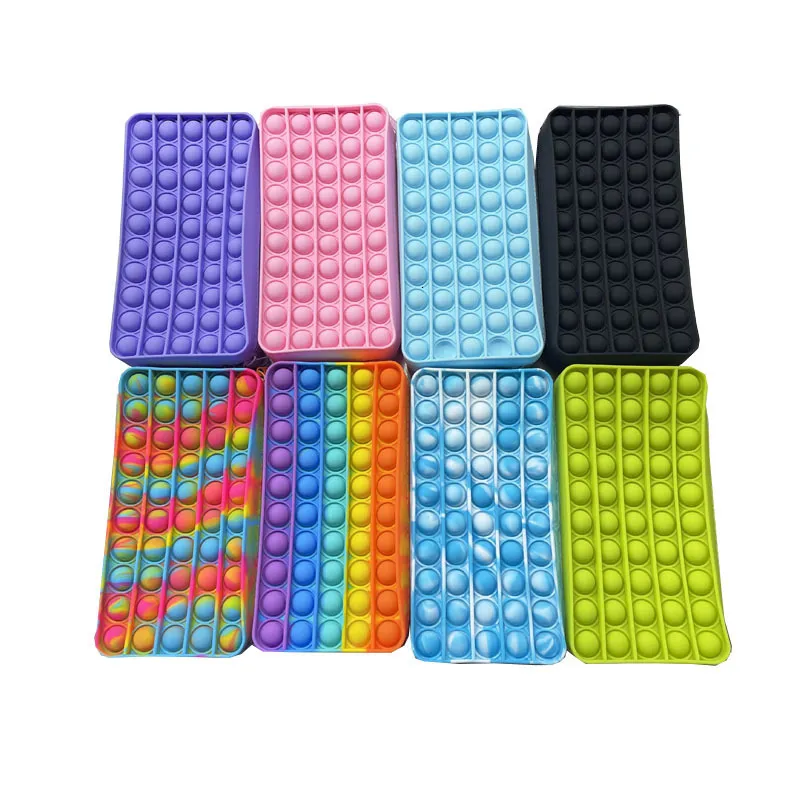 Vente chaude étui à crayons Fidget Toys Embrayage son sac de rangement en silicone Jouets de décompression pour enfants_02xm