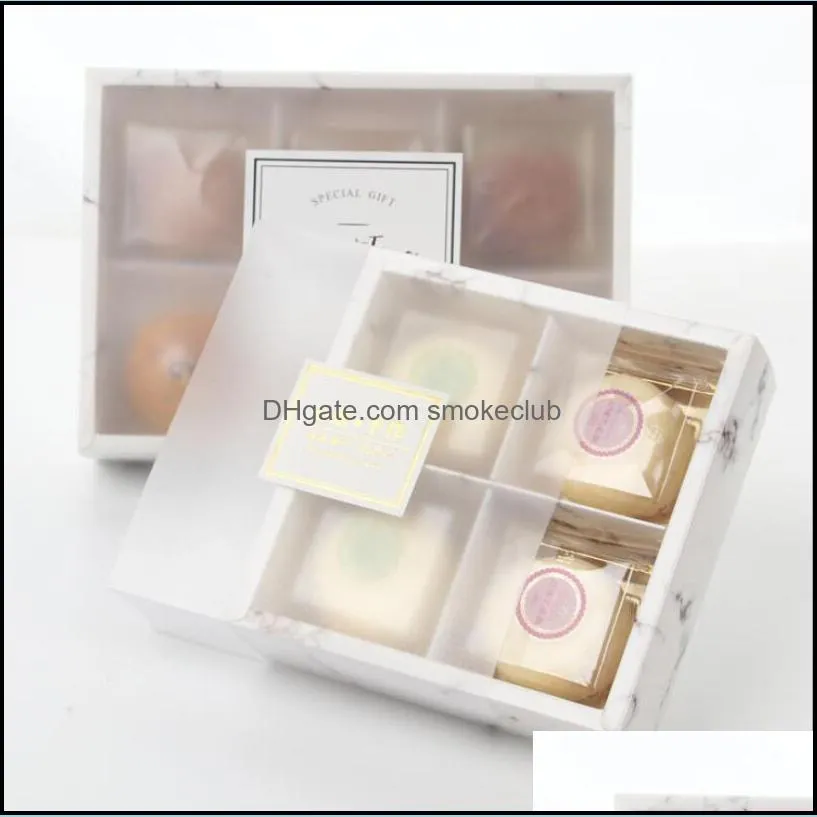 Transparent Frosted Cake Box Dessert Macarons Mooncakes Boxes Pastry Packaging Boxes