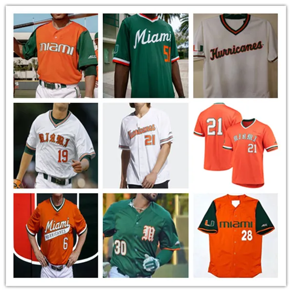 Custom Miami Hurricanes Coolege Baseball Jersey ADRIAN DEL CASTILLO C. DEL CASTILLO JACOBY LONG ALEX TORAL ANTHONY VILAR YOHANDY MORALES DOMINIC PITELLI