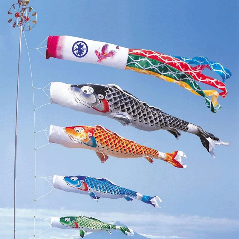 40/70/100 CM Japan Stil Karpfen Wind Socken Flagge Windspiele Hängen Dekorationen Hof Koinobori Hängen Dekor