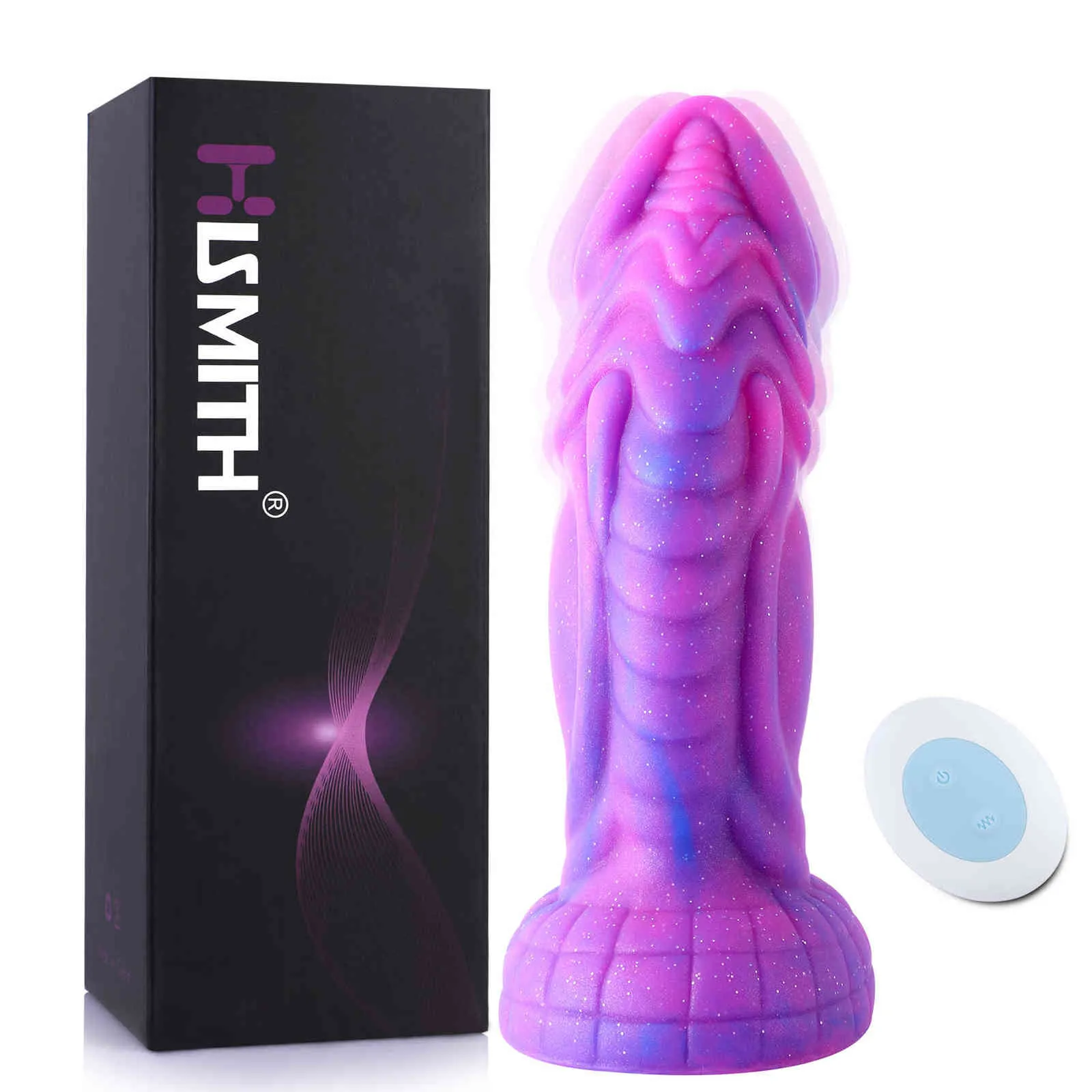 NXYVibrator Hismith Novelty Starry Sky Tier Viberating Dildo 8 Inch Silicone Penis Monster Series Viberator For Women 1123