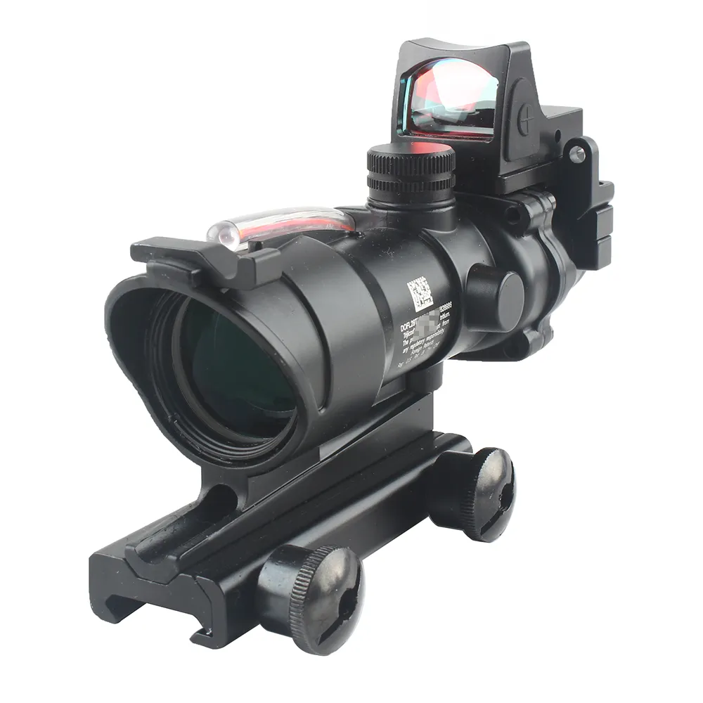 Trijicon acog 4x32 alcance riflescope fibra de retícula de chevron óptica iluminada roja con rmr mini dot mira