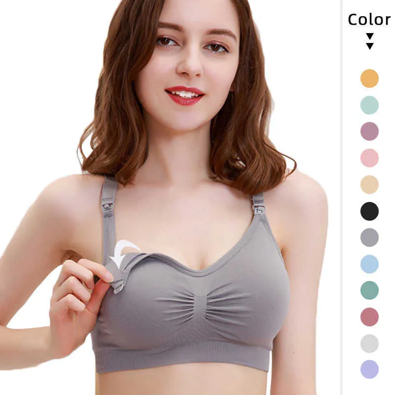 Reggiseno per allattamento senza ossa Reggiseni per maternità Vestiti per gravidanza Prevenire il rilassamento Allattamento al seno Reggiseni per alimentazione Lactancia traspirante Y0925