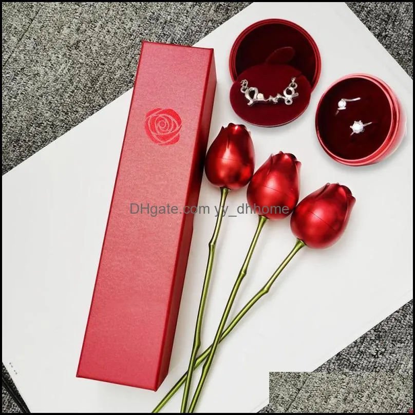 Hårsmyckensklipp Barrettes Simation Flower Creative Rose Shame Jewelry Box Love Confession Gift Valentines Day Wedding Decor Drop DE