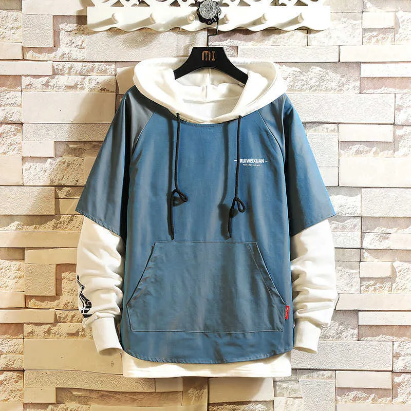 Harajuku Style Hip Hop Half Sleeve Hoodie For Men Plus Size 6XL