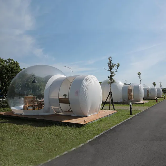 無料のブロワーインフレータブルバブルツリードームハウス美しいウェディングテントショーケース屋外キャンプ用バブルホテルバブルドーム透明