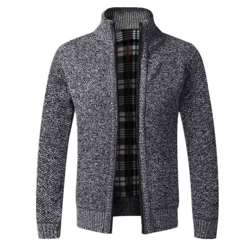 Aiopeson 슬림 피트 카디건 남자 스탠드 캐주얼 outwears 스웨터 가을 겨울 비즈니스 따뜻한 의류 210812