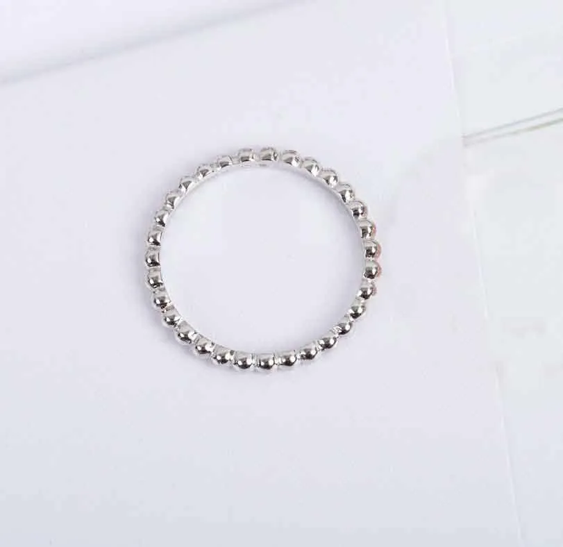 S925 Silver Charm Bunk Band Ring بلونين مطلي للنساء هدية مجوهرات الزفاف لديها ختم Box PS7332