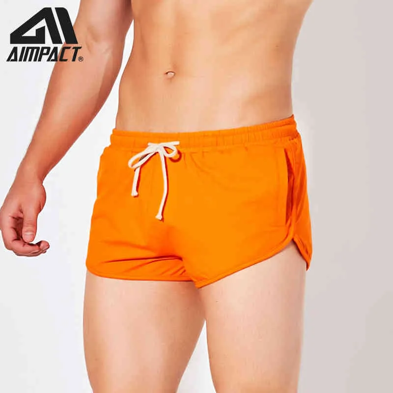 Aimpact Men's 3 Inch short cotton running shorts with marathon running shorts Gym Shorts quick dry traning sport AM2363 H1210