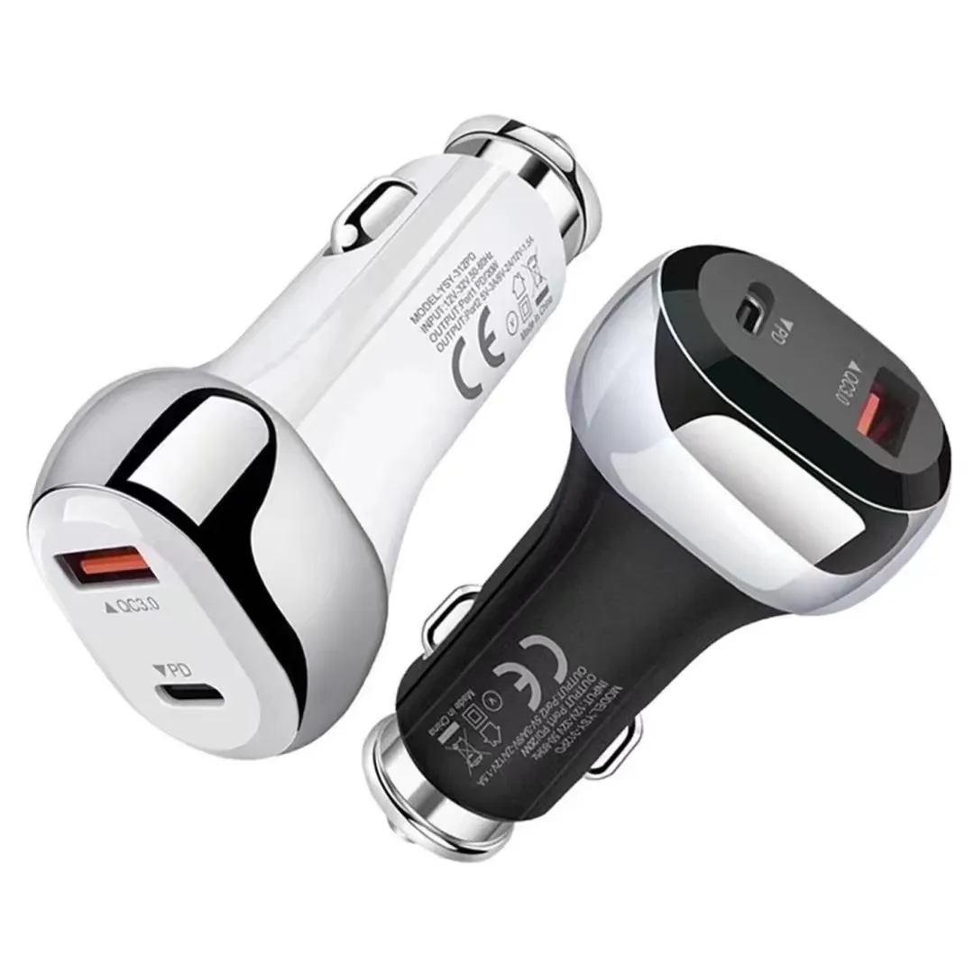 45W USB C Auto Charger - Portable Dual Port Fast Car Charger QC3.0 for ...