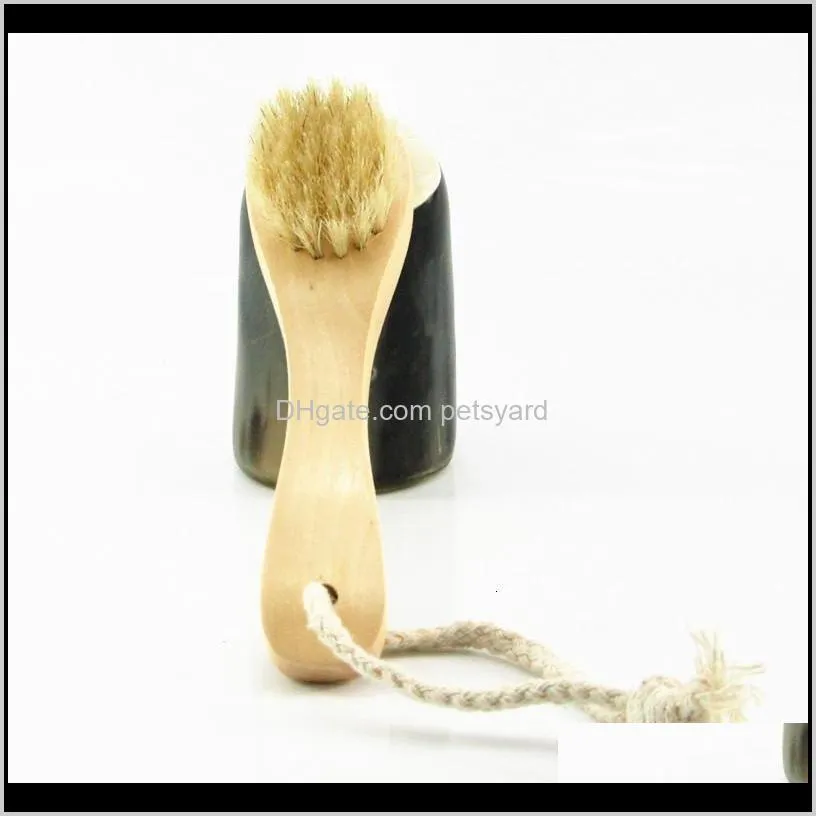 natural bristle face brush massage scrubbers wood handle facial home tools deep pore cleaning brushes in stock 3cg g2