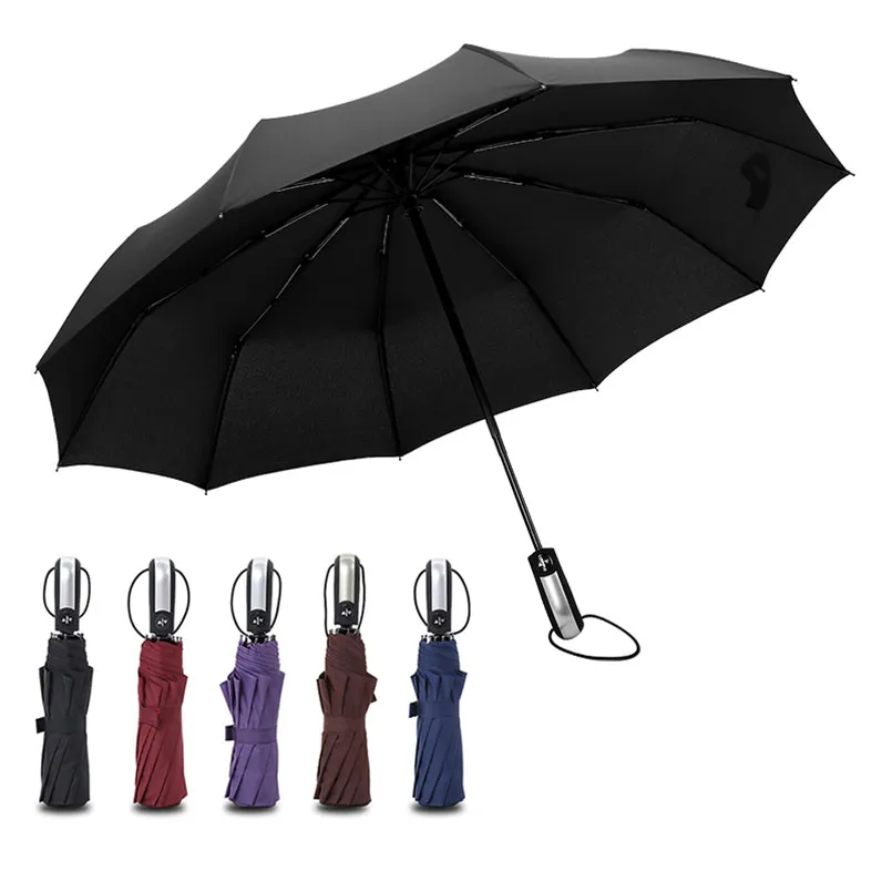 Sombrilla plegable automática de gran tamaño reforzada para hombre y mujer, sombrilla para lluvia y mujer, a prueba de viento, para lluvia y hombres