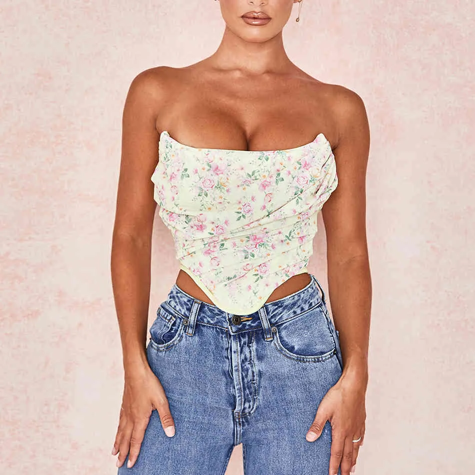 Floral Strapless Bandeau Tube Top For Women Perfect For Summer Parties Clubbing And Celebrity Runways From Mu03 27.63 DHgate.Com