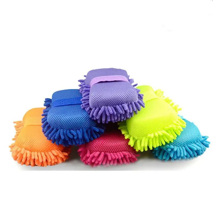 Car Care Microfiber Chenille Wash Sponges Pads Mitt Cleaning Washing Glove Microfibre Sponge Cloth2170