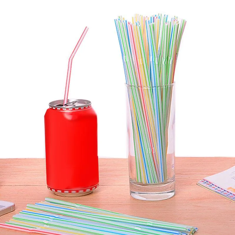 Disposable Dinnerware 1000Pcs Flexible Straws Plastic Drinking Supplies