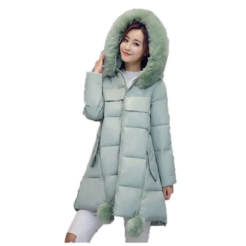 Winter Parka Mantel Frauen rot schwarz rosa koreanische Langarm mit Kapuze plus Größe Mode Freizeit dicke Wärme Kleidung LR558 210531