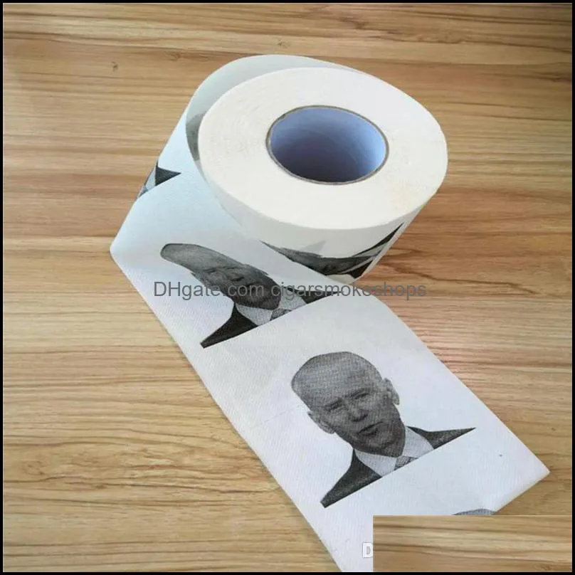 Novelty Joe Biden Toilet Paper Napkins Roll Funny Humour Gag Gifts Kitchen Bathroom Wood Pulp Tissue Printed Toilets Papers Napkin DBC