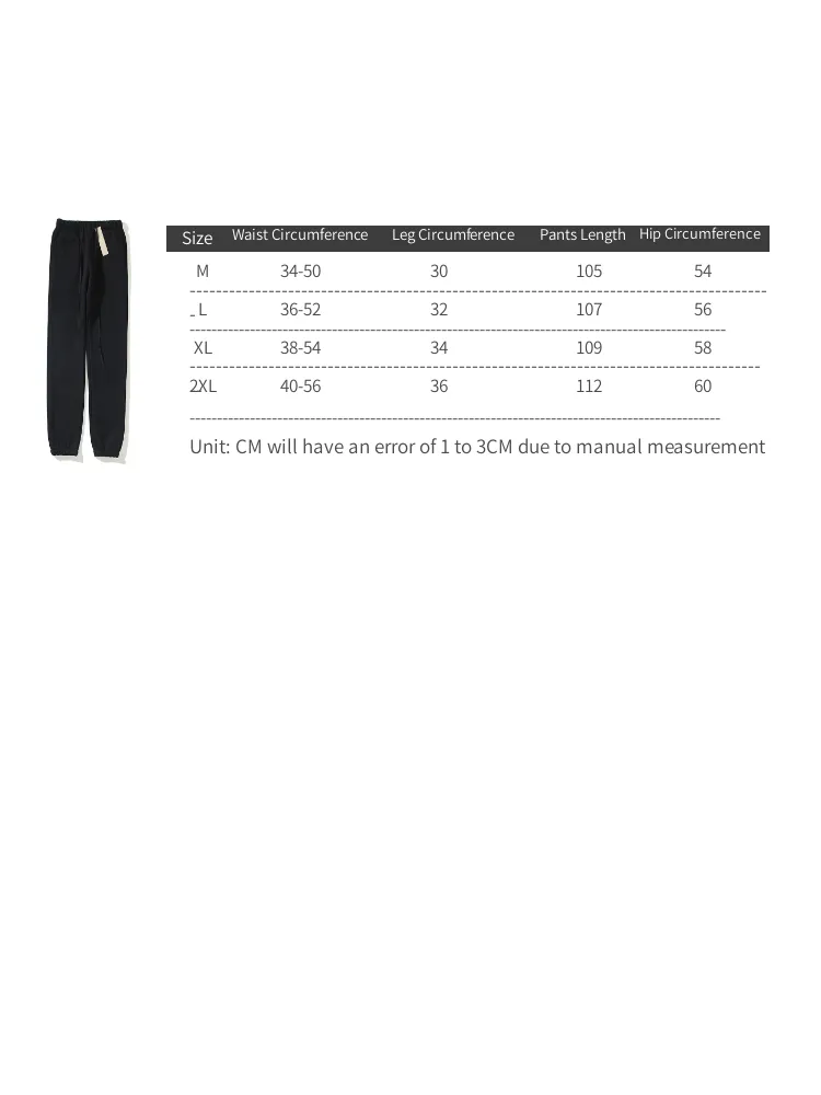 Fall/Winter 2021 United States Mens Pants Casual Khaki Black Drawstring Sweatpants Men and Women Jogging