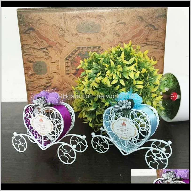 romantic carriage designed hollow sugar candy box holder packing wedding party birthday decor chocolate gift package case party