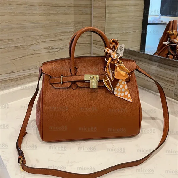 Top Quality Leather HM Platinum Wash Shoulder Bag Womens Men Tote