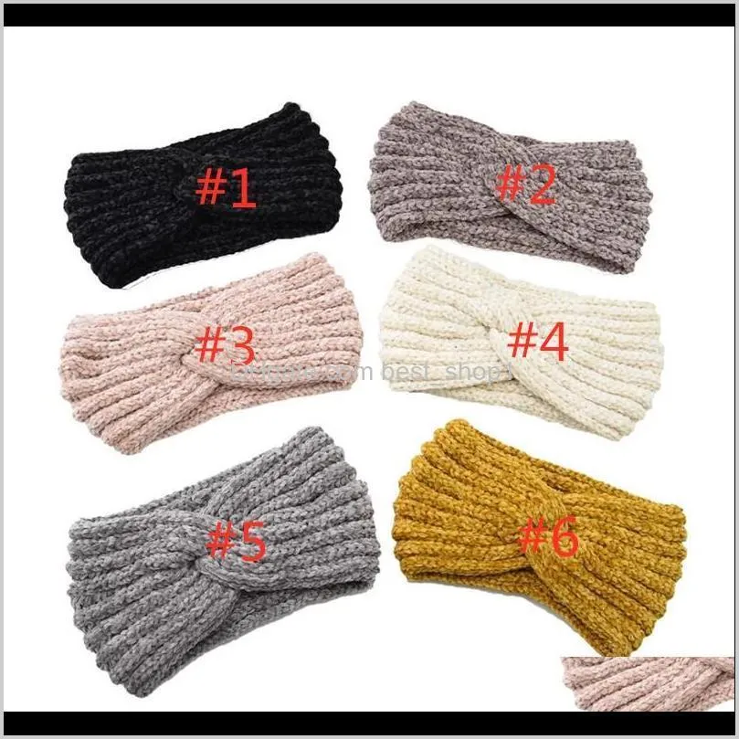  ins new fashion knitted headbands turban crochet twist headwear winter ear warmer headwrap elastic hair band women hair