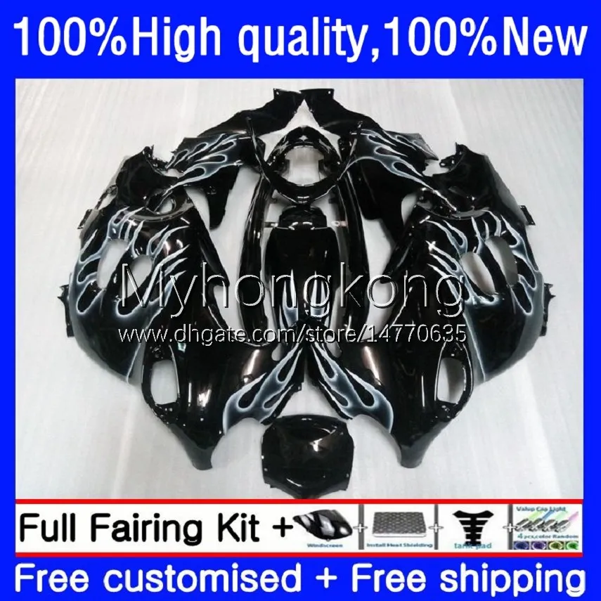 Bodys Kit för Suzuki Katana GSX600F GSXF750 GSXF 600 750 CC 98 99 00 01 02 17NO.41 GSX750F 600CC 750CC GSXF-750 Vit FLAMES GSXF600 1998 1999 2000 2001 2002 OEM FAIRING