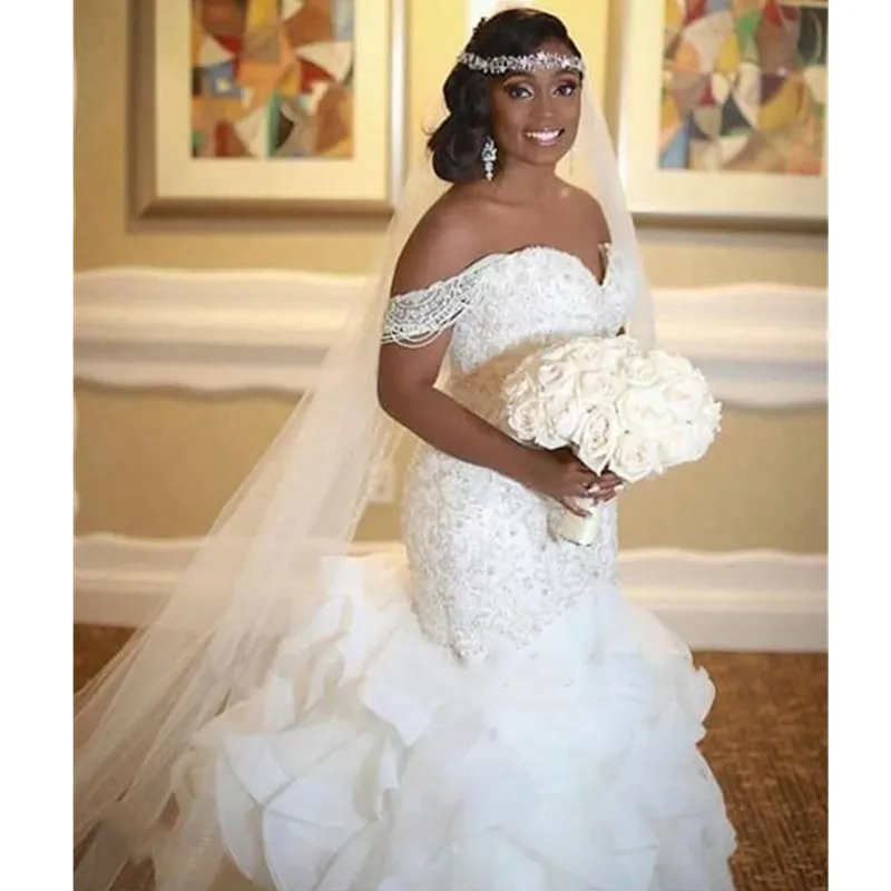 Off the shoulder deals applique wedding dress