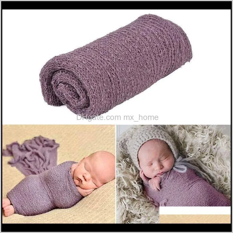 3pcs newborn photography props toddler photo blankets wrap and headband long ripple wrap photo prop 201106