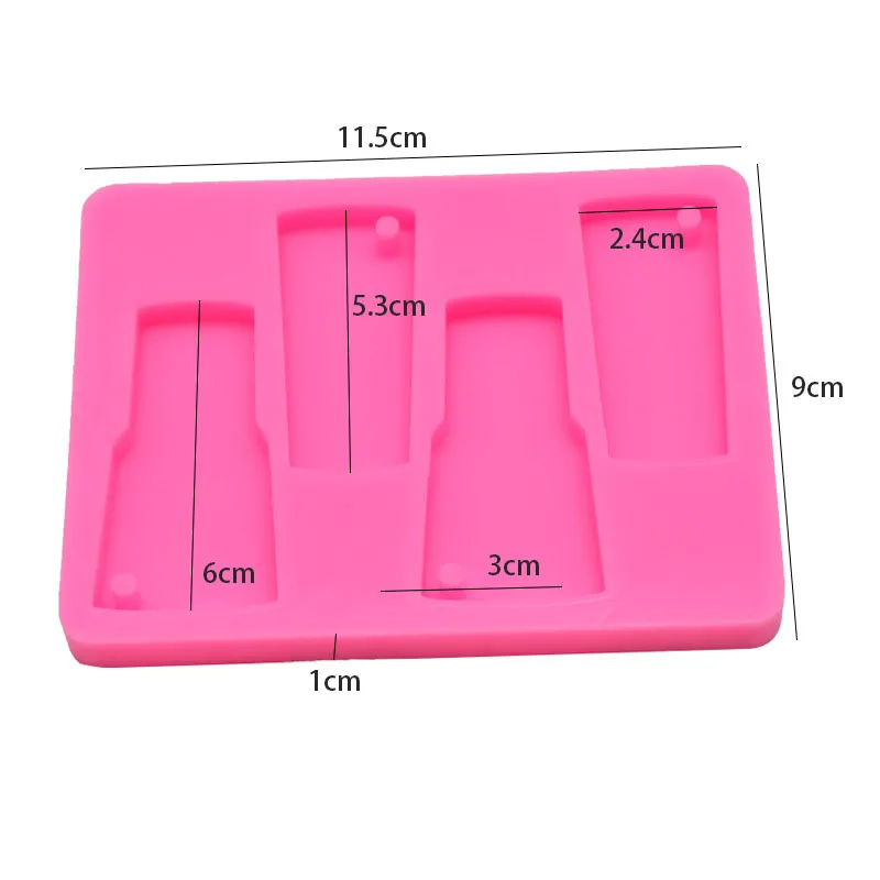 Silicone Mold Epoxy Pendant Creative Wine Bottle Keychain Jewelry Making DIY Baking Cake Tools Wholesale ZC2810