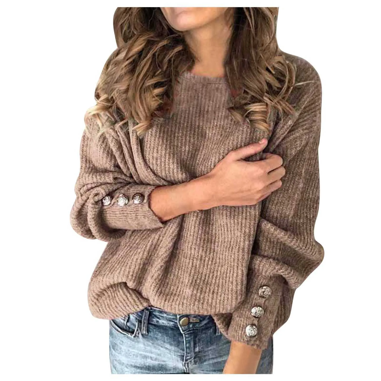 Pullover tinta unita moda donna girocollo Wa maglione a maniche lunghe inverno wa pullover maglione a maniche lunghe $ K8 X0721