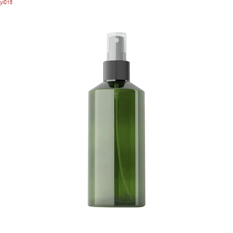 30 pz 200 ml cilindro verde pompa spray profumo bottiglia di plastica per cosmetici, bottiglie di acqua floreale contenitori spruzzatore 40 pz/lotto alta qtà